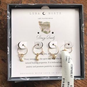 14kt Brass Plated Druzy Earrings